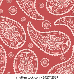 Vector flower paisley seamless pattern element. Elegant texture for backgrounds.