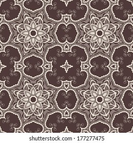 Vector flower paisley seamless pattern background. Elegant texture for backgrounds.