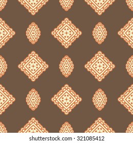 Vector flower paisley seamless pattern element. Elegant texture for backgrounds.