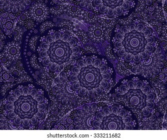 Vector flower paisley seamless pattern element. Elegant texture for backgrounds.