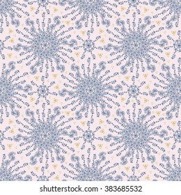 Vector flower paisley seamless pattern background. Henna ornament.  Elegant texture for backgrounds. Old fashioned floral ornament, seamless texture for wallpapers, textile, wrapping.