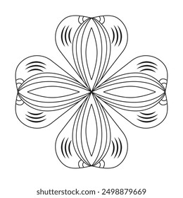 Página de libro para colorear de diseño de mandala de papel de flor de Vector