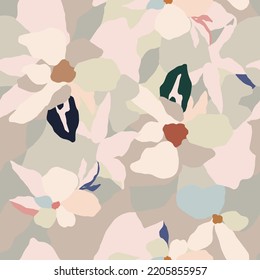 Vector flower with pastel color layers illustration seamless repeat pattern