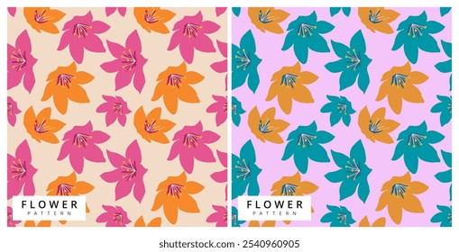 vetor flor padrão projeto de fundo, padrão sem costura, design plano