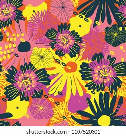 Vector flower pattern. Background with flowers.