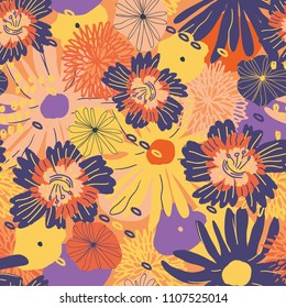 Vector flower pattern. Background with flowers.