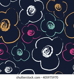 Vector flower pattern. Background with flowers.