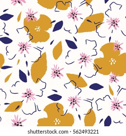 Vector flower pattern. Background with flowers.