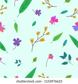 vector flower pattern blue tone