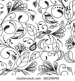 Vector flower pattern. Botanical seamless texture, wedding, scrapbook, surface textures, gift wrapping paper. EPS10 vector illustration.