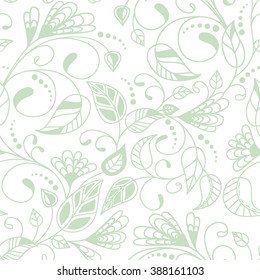 Vector flower pattern. Botanical seamless texture, wedding, scrapbook, surface textures, gift wrapping paper. EPS10 vector illustration.