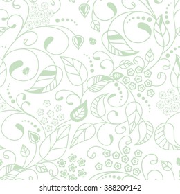 Vector flower pattern. Botanical seamless texture, wedding, scrapbook, surface textures, gift wrapping paper. EPS10 vector illustration.