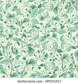 Vector flower pattern. Botanical seamless texture, wedding, scrapbook, surface textures, gift wrapping paper.