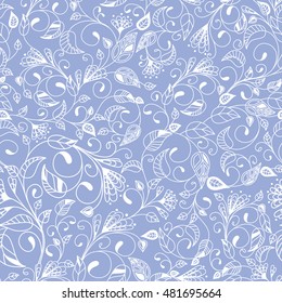 Vector flower pattern. Botanical seamless texture, wedding, scrapbook, surface textures, gift wrapping paper. Vector illustration.
