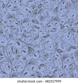 Vector flower pattern. Botanical seamless texture, wedding, scrapbook, surface textures, gift wrapping paper. Vector illustration.