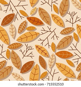 Vector flower pattern. Colorful seamless botanic texture, detailed flowers illustrations. Doodle style,autumn floral background