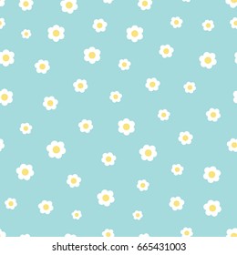 Vector flower pattern. Doodle style, spring floral background.Scandinavian style.