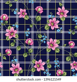vector flower pattern floral pattern on navy