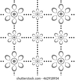 Vector flower pattern. Modern stylish texture. Grey tone.