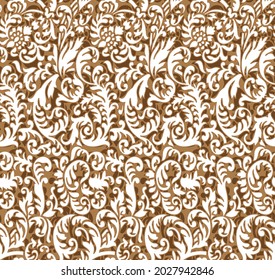 vector flower Pattern on brown background