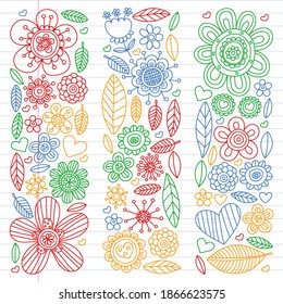 Vector flower pattern on white background. Wallpaper, fabric design.