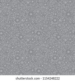 Vector flower pattern. Seamless botanic texture, detailed flowers illustrations. Floral pattern in doodle style, spring floral background.