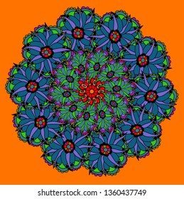 Vector flower pattern. Seamless botanic texture, detailed flowers illustrations. All elements are not cropped and hidden under mask. Floral pattern in doodle style, spring floral background. - Vector 
