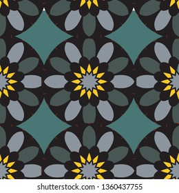 Vector flower pattern. Seamless botanic texture, detailed flowers illustrations. All elements are not cropped and hidden under mask. Floral pattern in doodle style, spring floral background. - Vector 