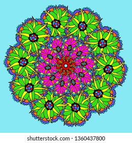 Vector flower pattern. Seamless botanic texture, detailed flowers illustrations. All elements are not cropped and hidden under mask. Floral pattern in doodle style, spring floral background. - Vector 