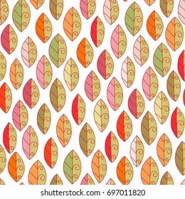 Vector flower pattern. Seamless botanic texture, detailed flowers illustrations. Doodle style, spring floral background.