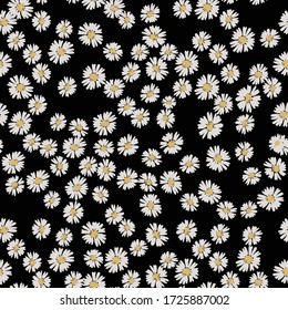 Vector flower pattern.Simple chamomile background. Perfect for textile.