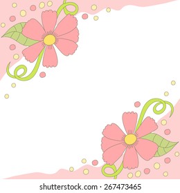Vector flower pink background.