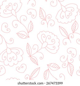Vector flower pink seamless pattern