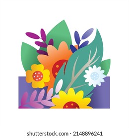 Vector flower and plant designs for wall pictures or book illustrations