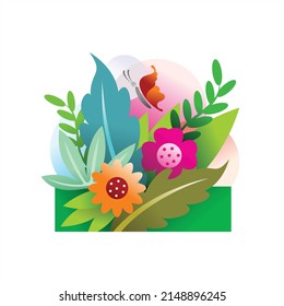 Vector flower and plant designs for wall pictures or book illustrations