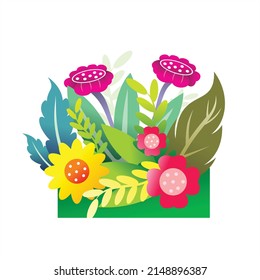 Vector flower and plant designs for wall pictures or book illustrations