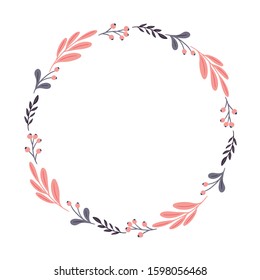 Vector flower and plant frames made by hand, design element for a holiday, wedding, invitation, print or textile.