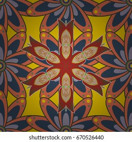 Vector flower print. Floral seamless pattern. Vector Tender fabric pattern. Vintage outline illustration.