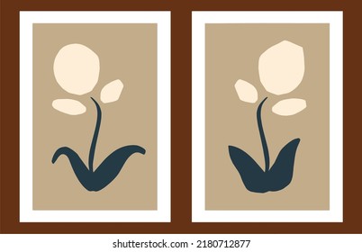 Vector - flor imprimible, arte de pared, estilo minimalista.