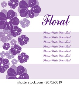 vector flower Purple card