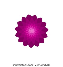 flor vectorial con círculos púrpura