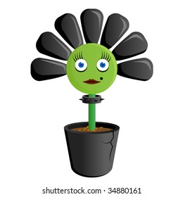 Vector flower rock