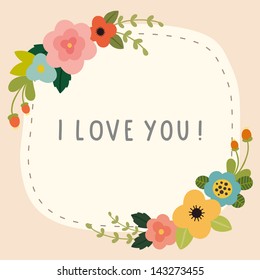 Vector flower romantic card