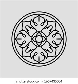 Vector flower rosette. Line illustration