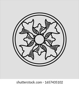 Vector flower rosette. Line illustration