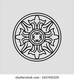 Vector flower rosette. Line illustration