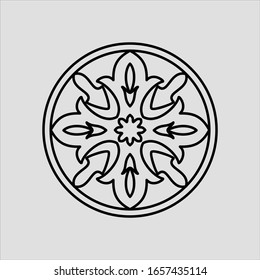 Vektorillustration Blumenrosette. Linienillustration