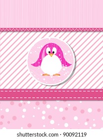 vector flower scrapbook background with penguin