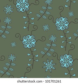 Vector flower seamless pattern