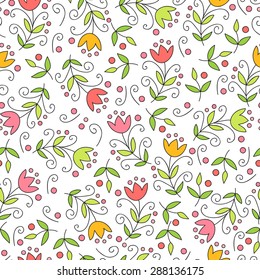 Vector flower seamless pattern.